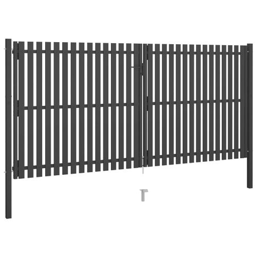 Portail De Clôture De Jardin Acier 4x2,25 M Anthracite 10 Portail de clôture de jardin Acier 4x2,25 m Anthracite - Photo n°2; ?>