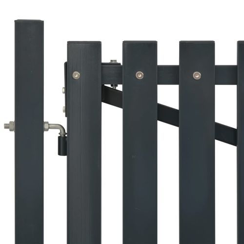 Portail de clôture double porte Acier 400 x 125 cm Anthracite - Photo n°3; ?>
