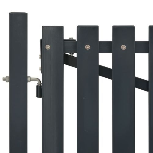 Portail de clôture double porte Acier 400 x 175 cm Anthracite - Photo n°3; ?>