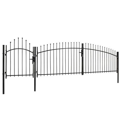 Portail de jardin Acier 1,5 x 5 m Noir - Photo n°2; ?>