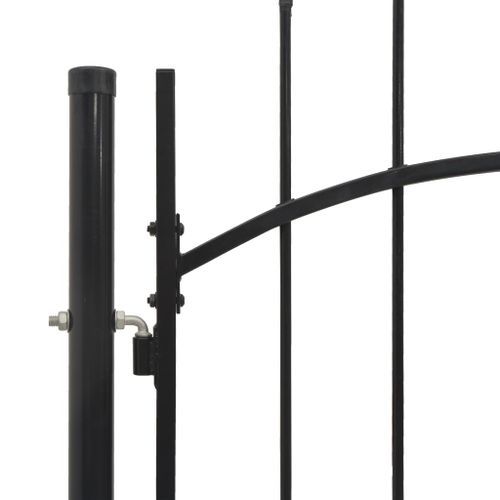 Portail de jardin Acier 1,5 x 5 m Noir - Photo n°3; ?>