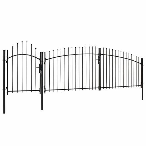 Portail de jardin Acier 1,75 x 5 m Noir - Photo n°2; ?>