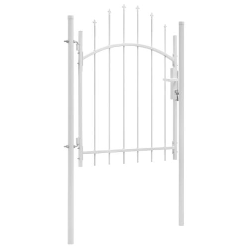 Portail de jardin Acier 1 x 1,75 m Blanc - Photo n°2; ?>