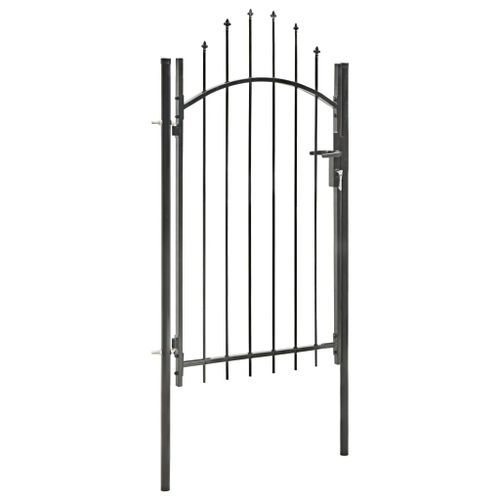 Portail de jardin Acier 1 x 2,25 m Noir - Photo n°2; ?>