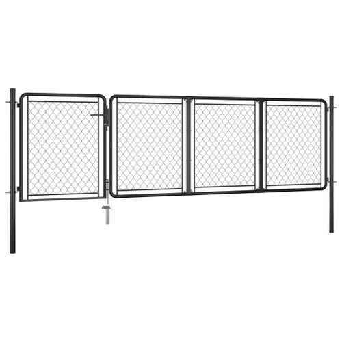 Portail de jardin Acier 100x350 cm Anthracite - Photo n°2; ?>