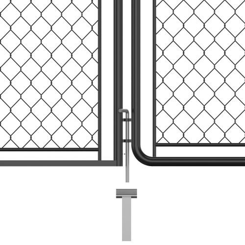 Portail de jardin Acier 100x350 cm Anthracite - Photo n°3; ?>