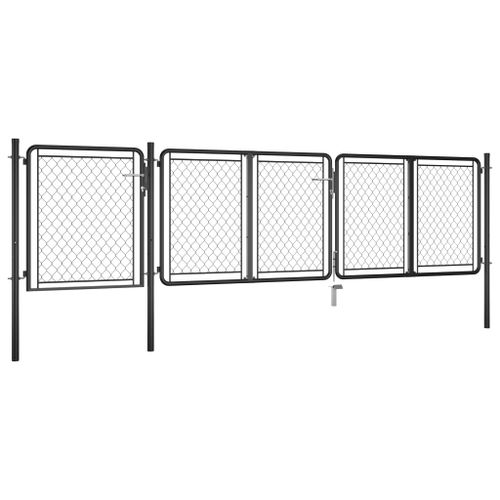Portail de jardin Acier 100x395 cm Anthracite - Photo n°2; ?>