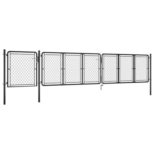 Portail de jardin Acier 100x495 cm Anthracite - Photo n°2; ?>