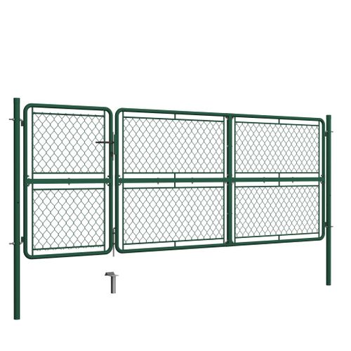 Portail de jardin Acier 125x350 cm Vert - Photo n°2; ?>