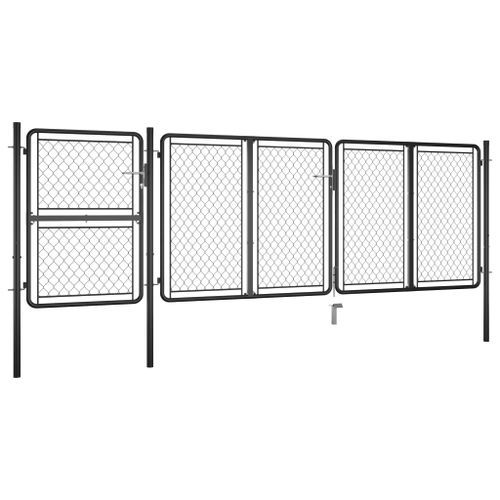 Portail de jardin Acier 125x395 cm Anthracite - Photo n°2; ?>