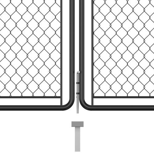 Portail de jardin Acier 125x395 cm Anthracite - Photo n°3; ?>