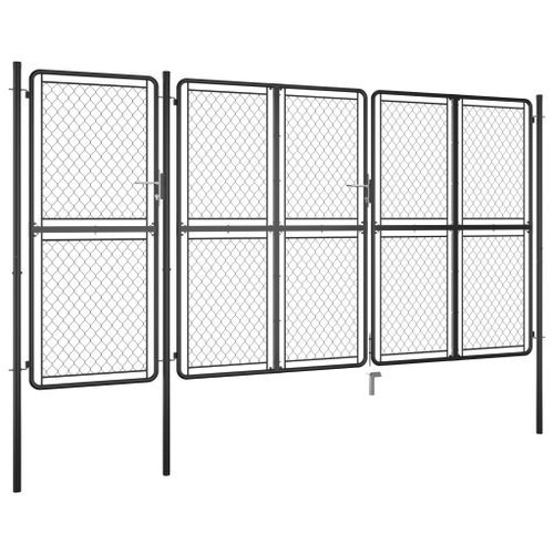 Portail de jardin Acier 150x395 cm Anthracite - Photo n°2; ?>