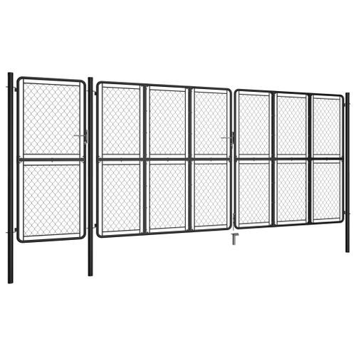Portail de jardin Acier 150x495 cm Anthracite - Photo n°2; ?>