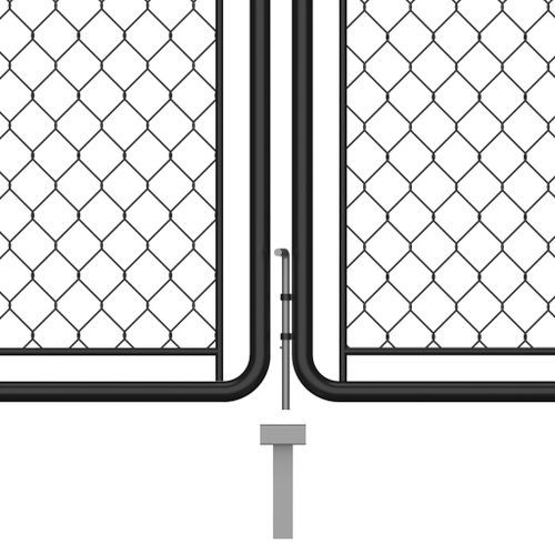 Portail de jardin Acier 150x495 cm Anthracite - Photo n°3; ?>