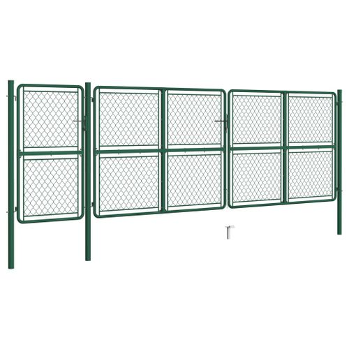 Portail de jardin Acier 150x495 cm Vert - Photo n°2; ?>