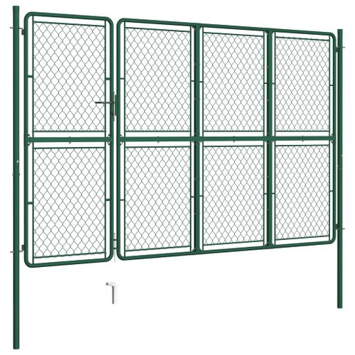 Portail de jardin Acier 175x350 cm Vert - Photo n°2; ?>