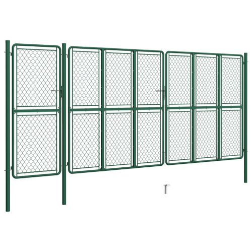 Portail de jardin Acier 200x495 cm Vert - Photo n°2; ?>