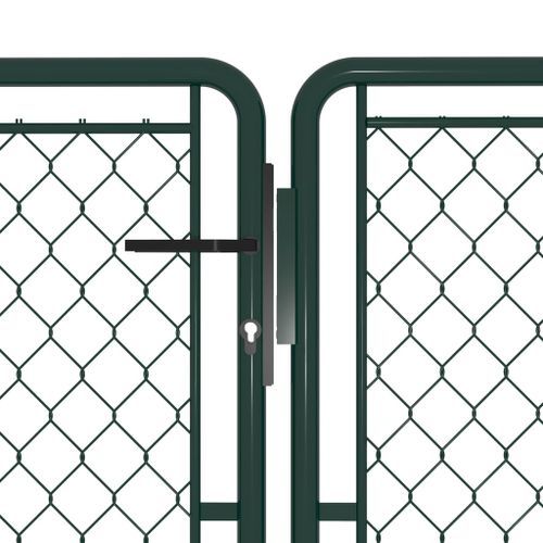 Portail de jardin Acier 300 x 100 cm Vert - Photo n°3; ?>