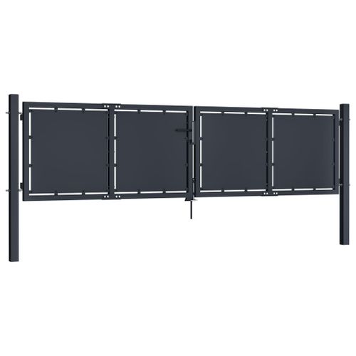 Portail De Jardin Acier 300 X 75 Cm Anthracite 12 Portail de jardin Acier 300 x 75 cm Anthracite - Photo n°2; ?>