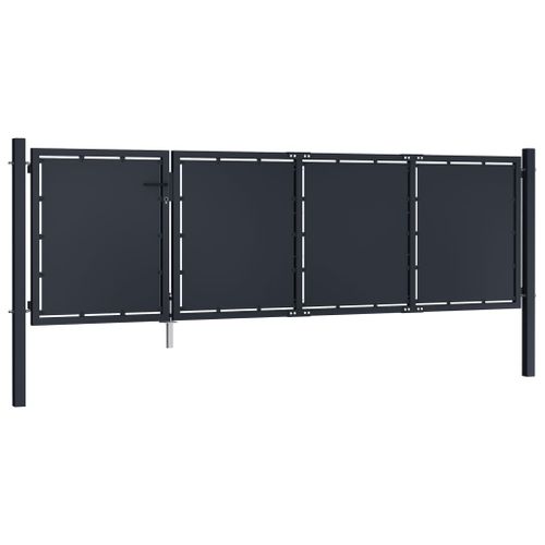 Portail de jardin Acier 350x100 cm Anthracite - Photo n°2; ?>