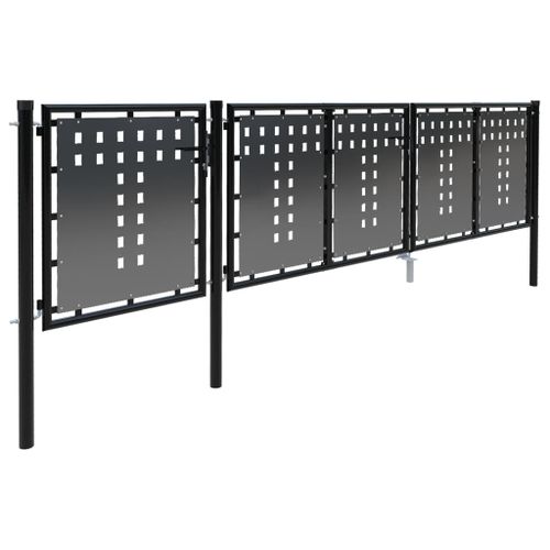 Portail de jardin Acier 400 x 100 cm Noir - Photo n°2; ?>
