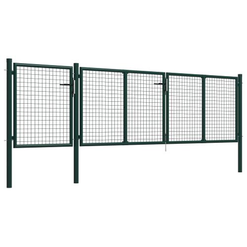 Portail de jardin Acier 400 x 100 cm Vert 2 - Photo n°2; ?>