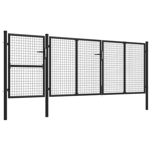 Portail de jardin Acier 400 x 125 cm Anthracite 2 - Photo n°2; ?>