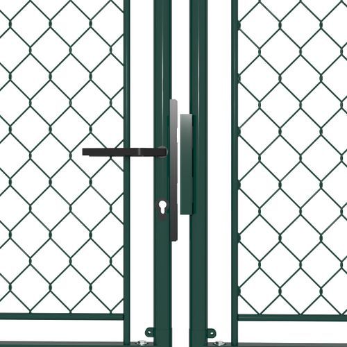 Portail de jardin Acier 400 x 150 cm Vert - Photo n°3; ?>