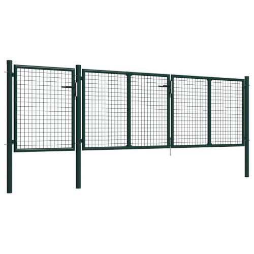 Portail de jardin Acier 400 x 75 cm Vert 2 - Photo n°2; ?>
