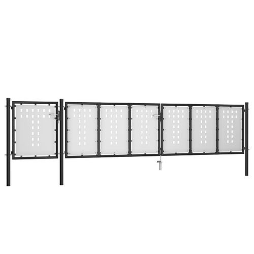 Portail de jardin Acier 500 x 100 cm Noir - Photo n°2; ?>