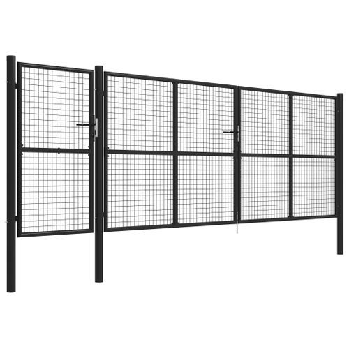 Portail de jardin Acier 500 x 150 cm Anthracite - Photo n°2; ?>