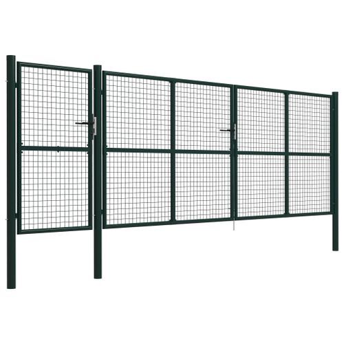 Portail de jardin Acier 500 x 150 cm Vert - Photo n°2; ?>