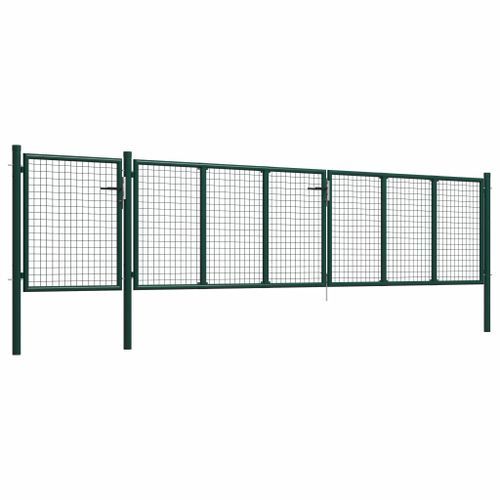 Portail de jardin Acier 500 x 75 cm Vert - Photo n°2; ?>
