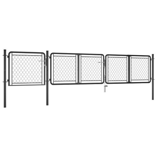 Portail de jardin Acier 75x395 cm Anthracite - Photo n°2; ?>