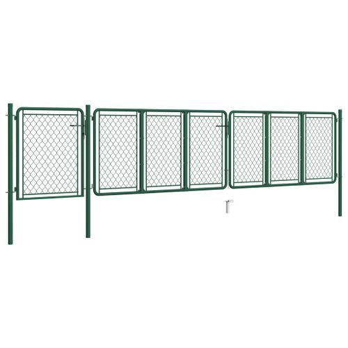 Portail de jardin Acier 75x495 cm Vert - Photo n°2; ?>