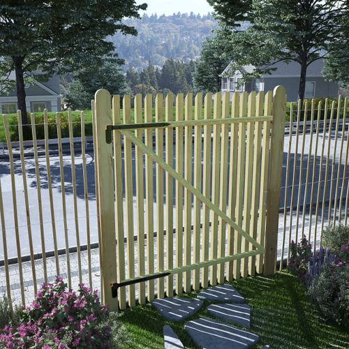 Portail de jardin en piquets Bois de pin imprégné 100x125 cm - Photo n°3; ?>