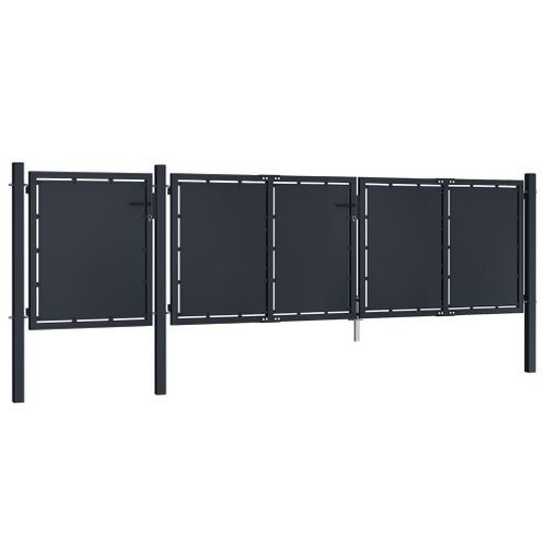 Portail de jardin Métal 4x1,25 m Anthracite - Photo n°2; ?>