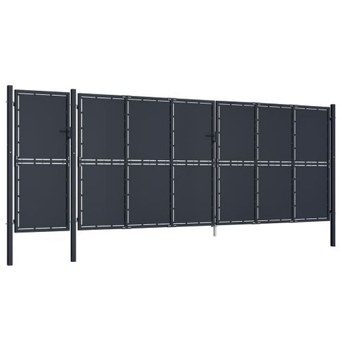 Portail de jardin Métal 5x2,25 m Anthracite - Photo n°2; ?>