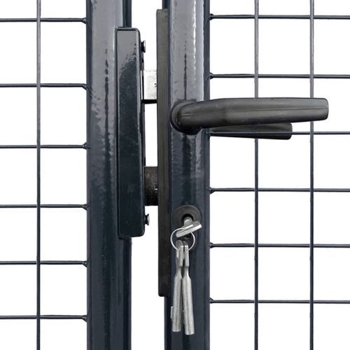 Portail en maille de jardin Acier galvanisé 400 x 150 cm Gris 2 - Photo n°3; ?>