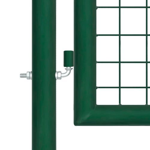 Portail en treillis de jardin Acier 400 x 100 cm Vert - Photo n°3; ?>