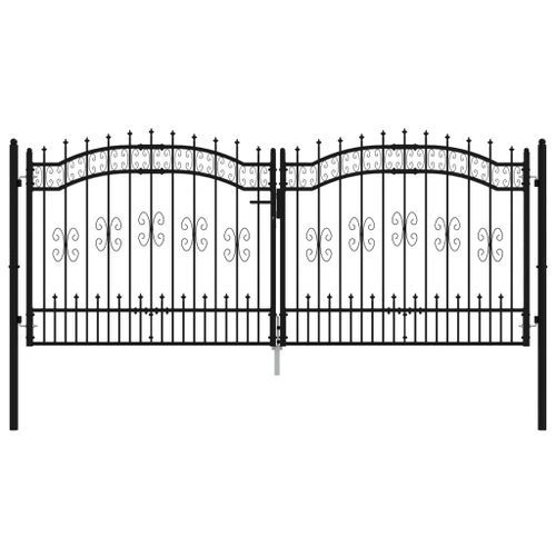 Portail et sommet de lance Noir 305x173 cm Acier enduit poudre - Photo n°2; ?>