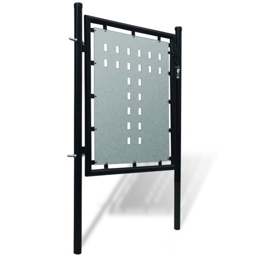 Portail simple de clôture Noir 100x125 cm - Photo n°2; ?>
