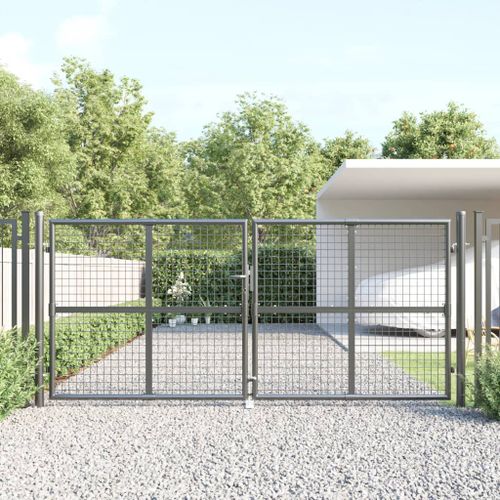 Portal de jardin maille anthracite 300x175 cm acier galvanisé - Photo n°2; ?>