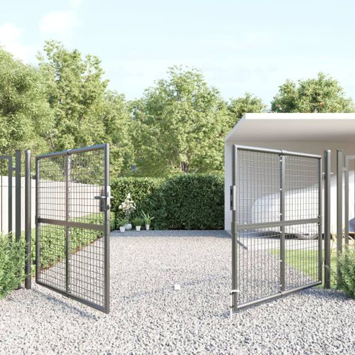 Portal de jardin maille anthracite 300x175 cm acier galvanisé - Photo n°3; ?>