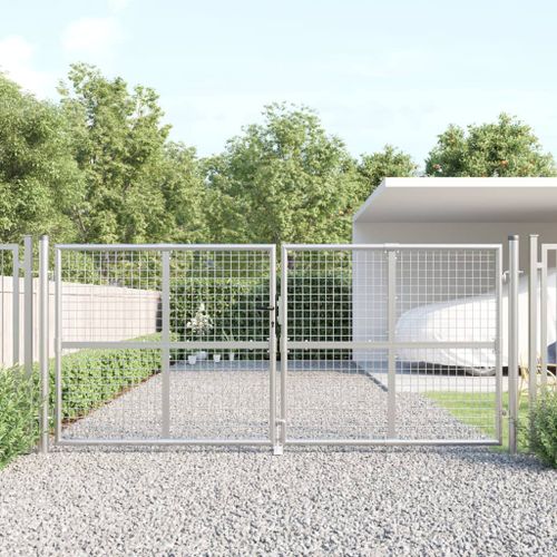 Portal de jardin maille argenté 300x175 cm acier galvanisé - Photo n°2; ?>