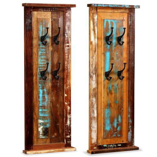 Porte-manteau 2 pcs Bois de récupération massif 38 x 100 cm - Photo n°3; ?>