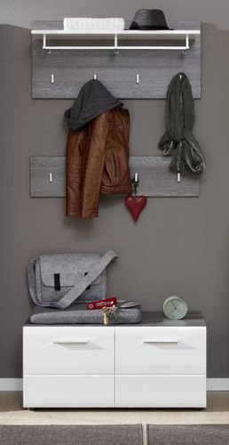 Porte-manteau 4 crochets mélaminé gris Bezzi - Photo n°2; ?>