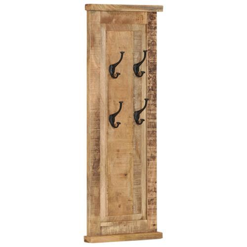 Porte-manteaux 2 pcs Bois massif de manguier 38x100 cm - Photo n°2; ?>