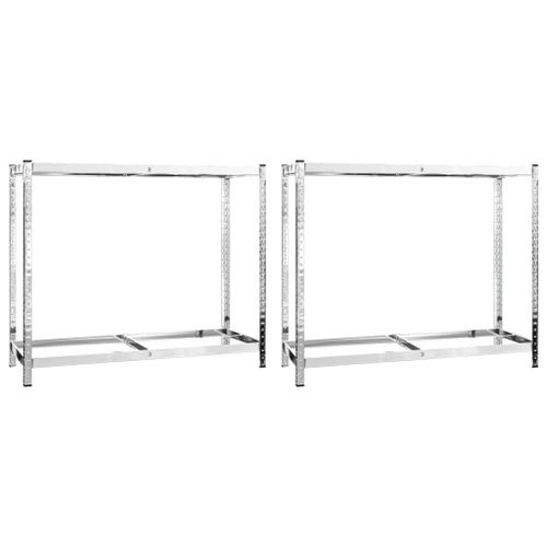 Porte-pneus à 2 niveaux 2 pcs Argenté 110x40x110 cm Acier - Photo n°2; ?>