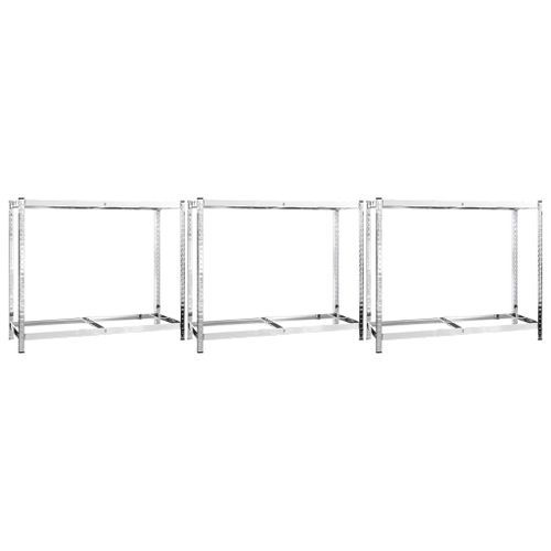 Porte-pneus à 2 niveaux 3 pcs Argenté 110x40x110 cm Acier - Photo n°2; ?>